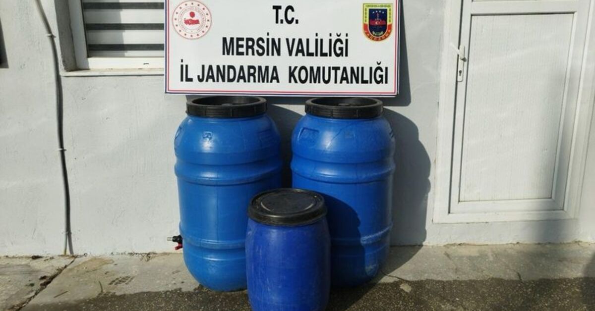 Mersin’de jandarma 540 litre sahte içki ele geçirdi